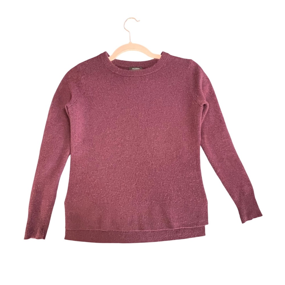 Halogen 100 Cashmere‎ Crew Neck Sweater Burgundy XS Womens Soft Warm Luxury
